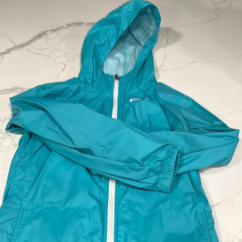 Youth Girls Size L (14/16) Columbia Teal Rain Jacket